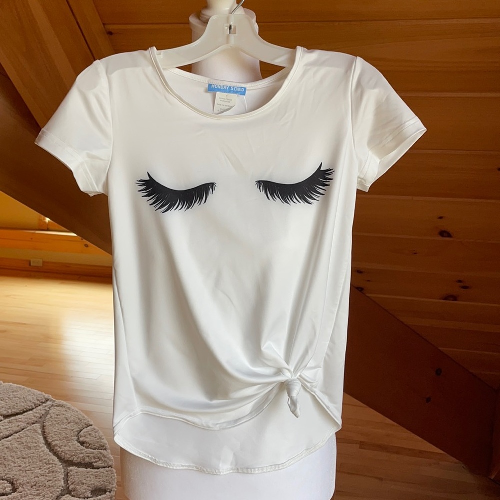 Monday’s Child white eyelashes Front-knot top. Girls Size 7 NWT - Picture 5 of 10